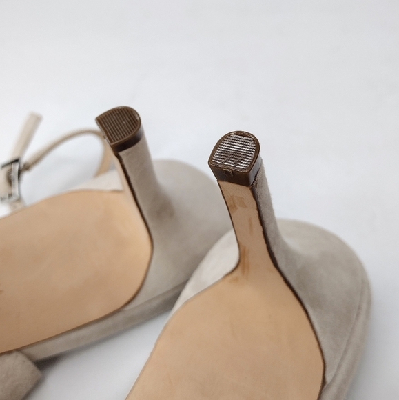 Ann Taylor Women's Nude Suede Strap Pointed Toe Dress Low Kitten Heels Size 11M - Picture 8 of 13